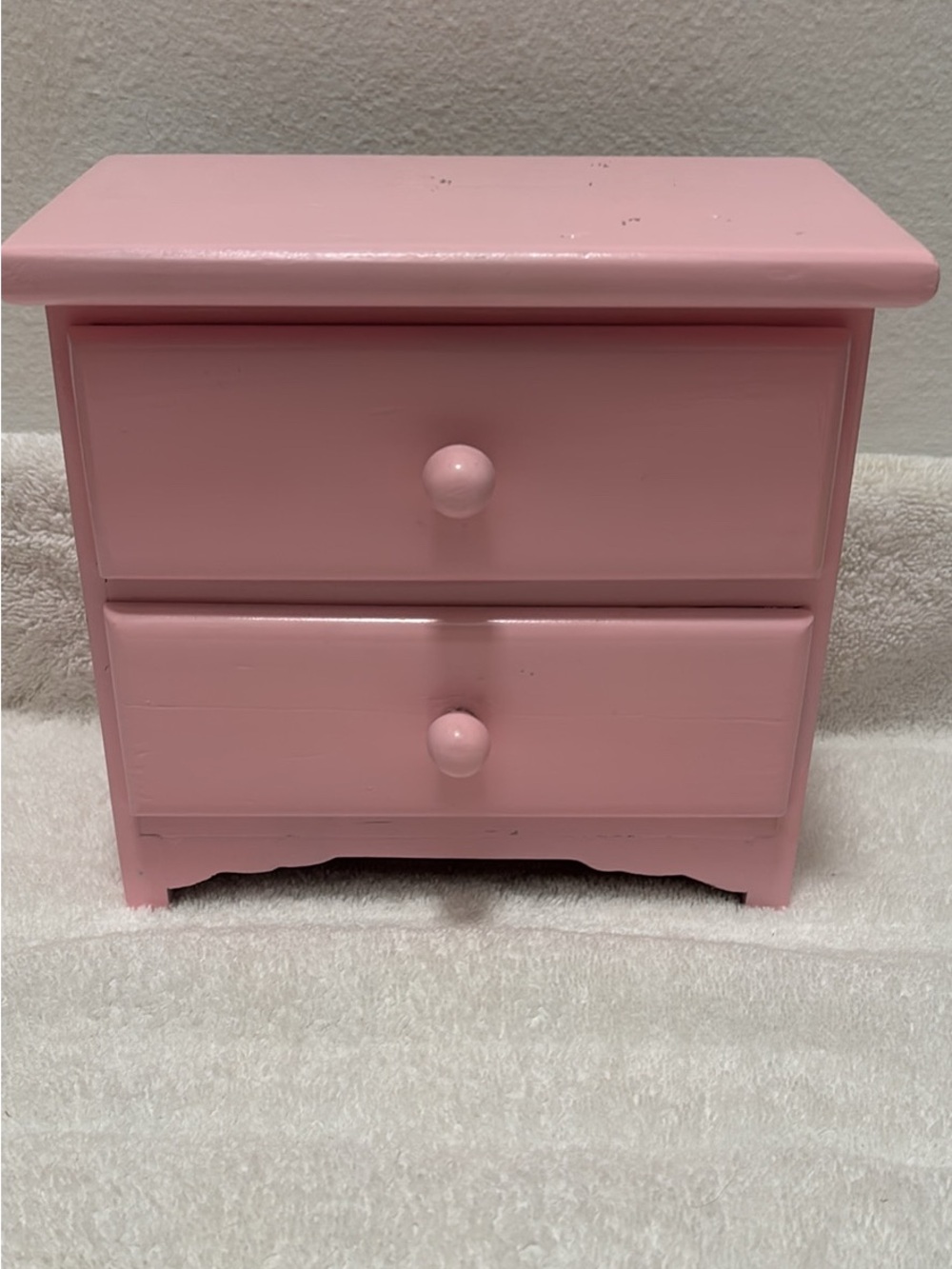 Pink Wooden 2-Drawer Jewelry Chest